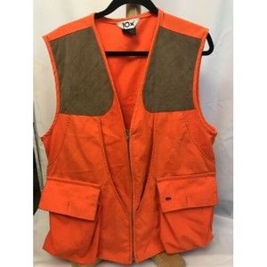 Vintage 10x Americas Finest Men's L 42-44 Cotton Hunting Vest - Orange